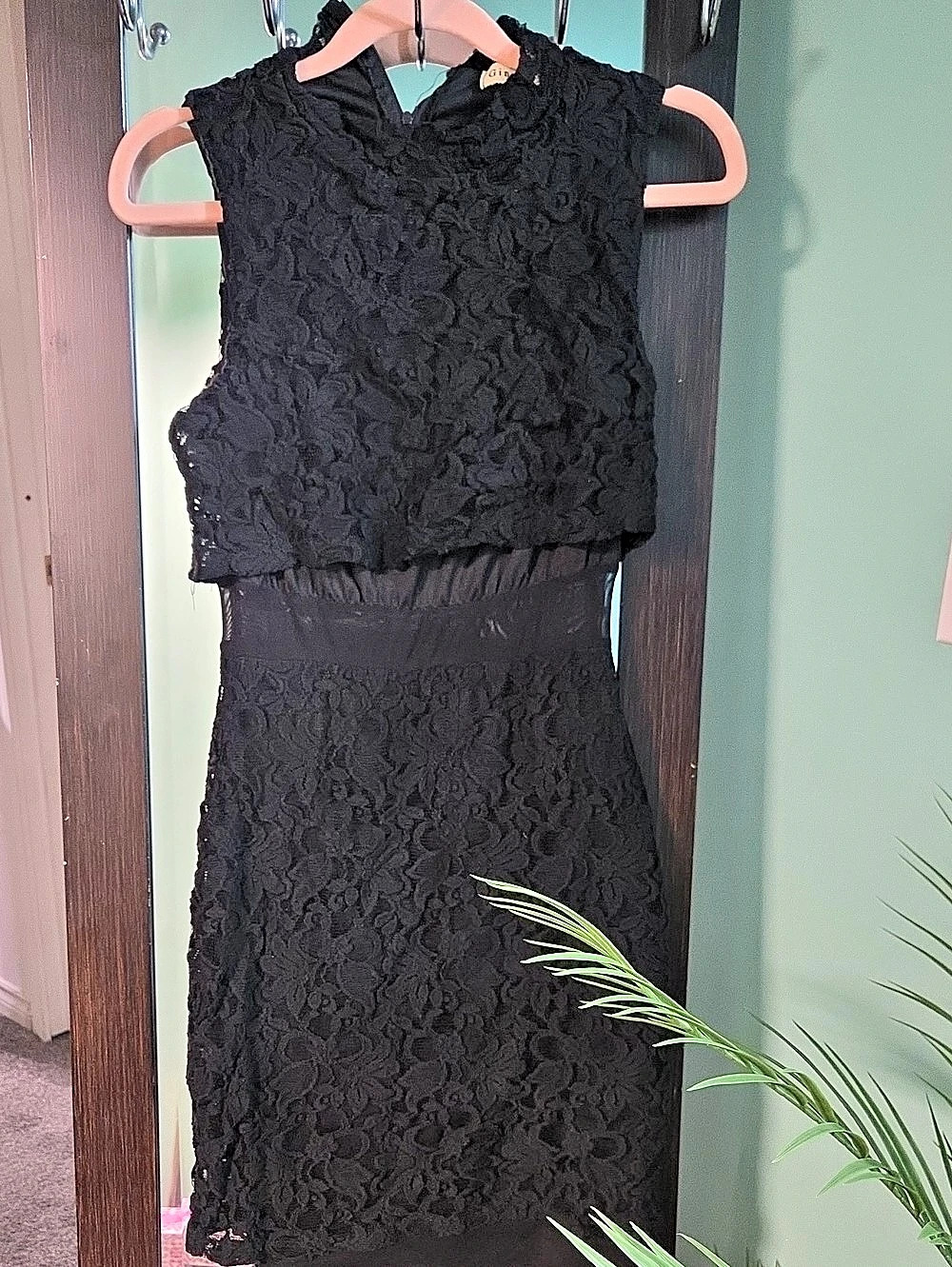 Ginger G Black Lace Midi Dress Like New